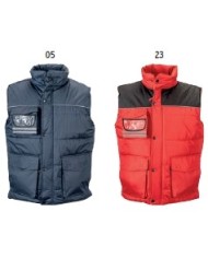 Gilet imbottito di poliestere impermeabilizzato con profili catarifrangenti Tg.S-XXL