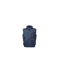 Gilet imbottito di poliestere impermeabilizzato con profili catarifrangenti, foderato internamente con rete pongee Tg.S-XXL ***