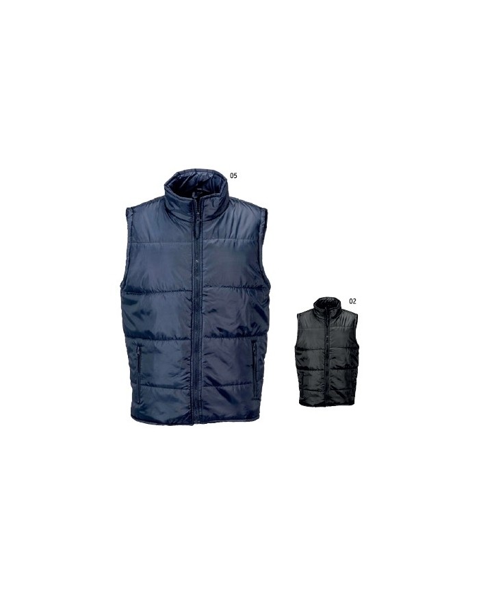 Gilet imbottito in poliestere foderato con 2 tasche laterali con zip Tg.S-XXL
