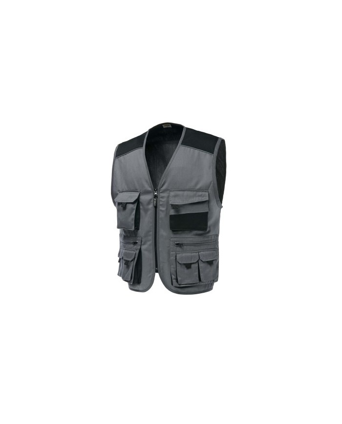 Gilet Multitasche Safari/2 Poly/Cot. Grigio