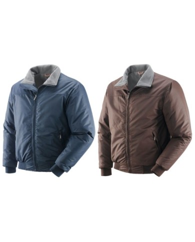 Giubbino New Bristol in poly/pu foderato in pile blu Tg.S-XXL