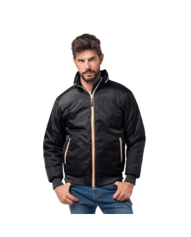 Giubbino Salomon5 in nylon imbottito nero con cerniera in contrasto Taglia: Dalla S alla XXXL