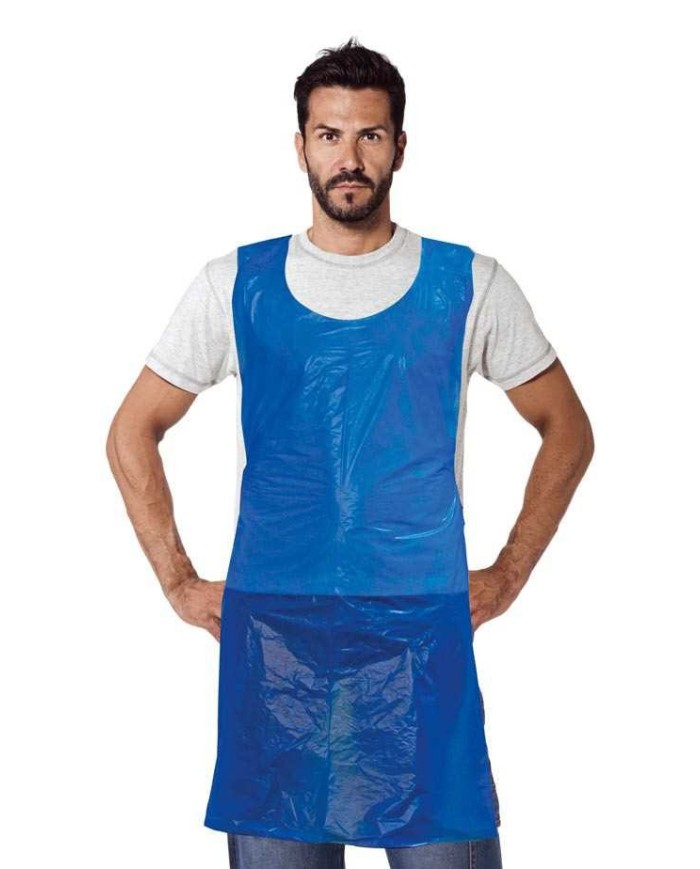 Grembiule monouso 72x150cm blu 100pz