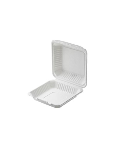 Hamburger box compostabile in polpa di cellulosa 19,1x20,5x10cm 3500ml 25pz