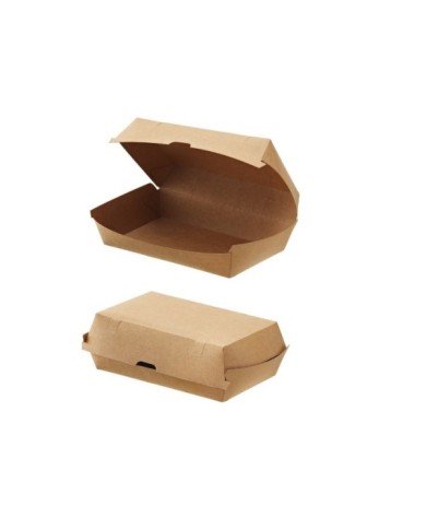 Hamburger box havana in carta + PE 1220ml 19x11x7cm 50pz