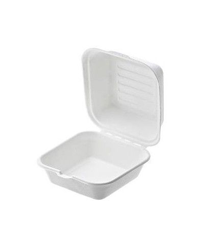 Hamburger box in polpa di cellulosa 15x15x8,5cm 800ml 50pz
