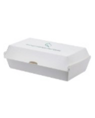 Hamburger box in pura cellulosa + PLA compostabile 17x9x8,4cm 1700ml 25pz