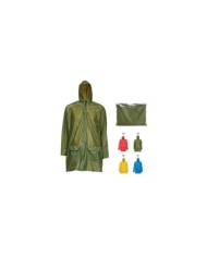 Impermeabile in pvc goffrato con cappuccio e 2 tasche frontali, inserito in bustina Taglia unica