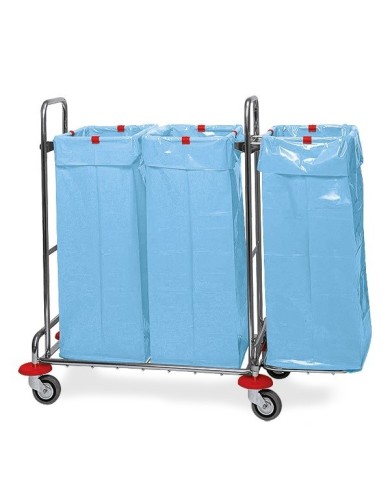 JOKER TRIO Carrello cromato a 3 sacchi 120 lt con clip