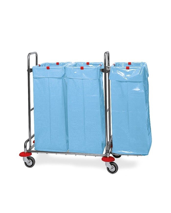 JOKER TRIO Carrello cromato a 3 sacchi 120 lt con clip