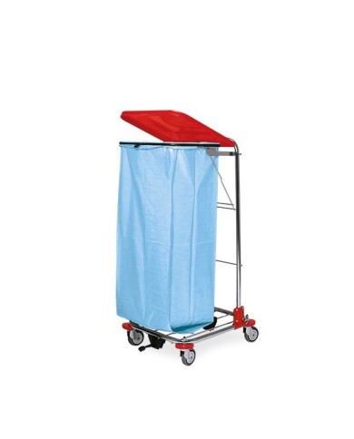 L1.50.80 Carrello portasacco con anello in gomma e pedale