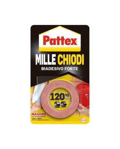Nastro biadesivo Pattex Millechiodi 19mmx1,5m