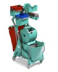 Nick Plus 126 28LT Carrello con secchio lavaggio, secchi 4L, vaschetta portaoggetti, portasacco e portarotolo