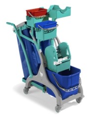 Nick Star 110 Carrello con secchio lavaggio, portasacco, secchi 4 L, vaschetta portaoggetti