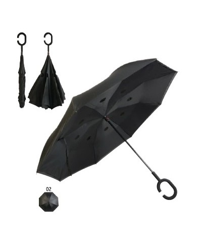 Ombrello reversibile con manico tondo gommato