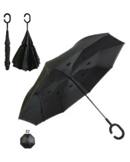 Ombrello reversibile con manico tondo gommato