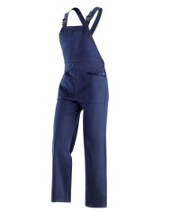 Pantalone con pettorina da lavoro realizzato con tessuto 100% cotone sanforizzato
