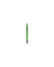 Penna a scatto in plastica ABS, fusto colorato e clip in metallo, refill jumbo verde mela