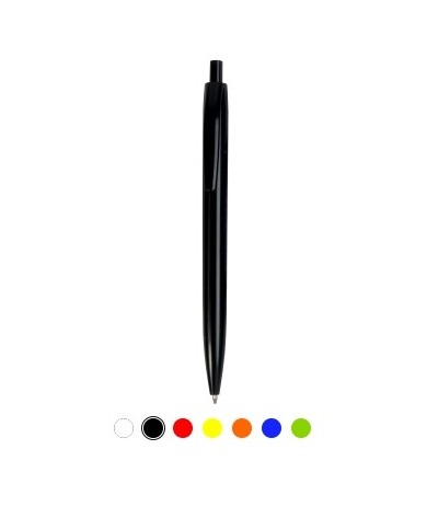 Penna a scatto in plastica, colore fluo - refill blu