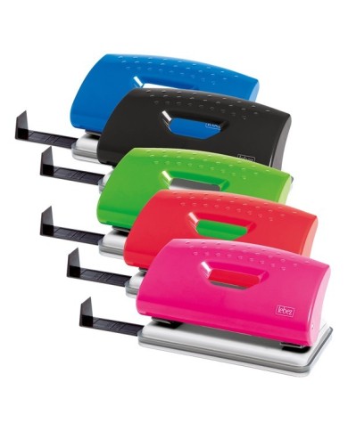 Perforatore 1260 max 10fogli 2fori passo 8cm colori assortiti Lebez