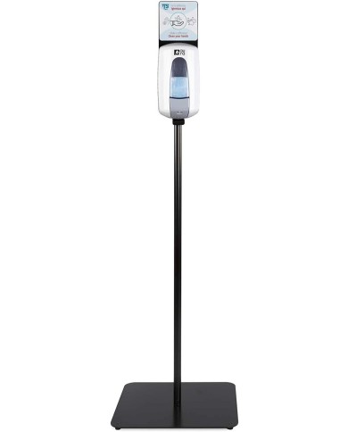 Piantana Square con dispenser disinfettante con deposito trasparente