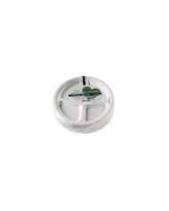 Piatto rotondo in polpa di cellulosa compostabile 3 scomparti Ø26cm 50pz