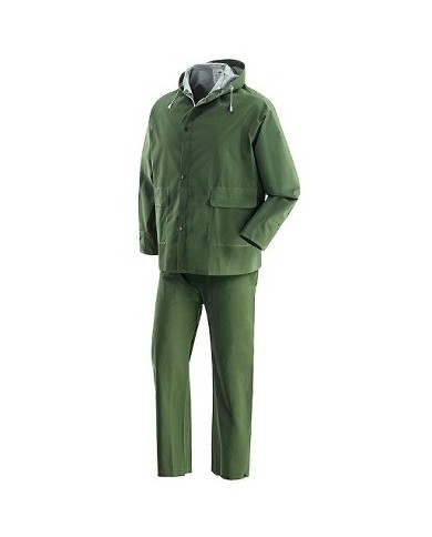 Pluvio Completo giacca e pantalone realizzato in PVC verde Tg.S-XL