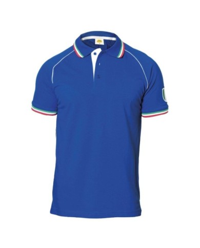 Polo Italia con colletto e manica tricolore Blu royal Taglie: S / XXXL