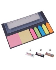 Porta fogliettini adesivi con righello (pp ruler, 350g cardpaper, 75g neon paper) --Fine serie--
