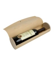 Portabottiglia cilindrico in legno di pino (1 bottiglia) con elastico