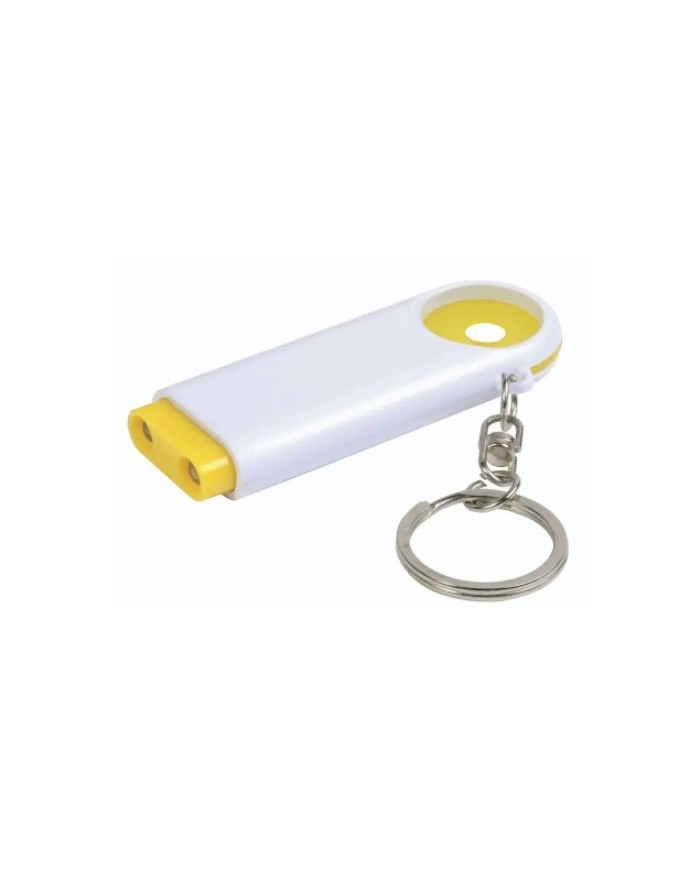 Portachiavi in plastica con gettone per carrello della spesa e luce a 2 led