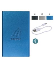 Power Bank in alluminio 4000mAh. Max Output 5V-1000mA-Input 5V-1000mA