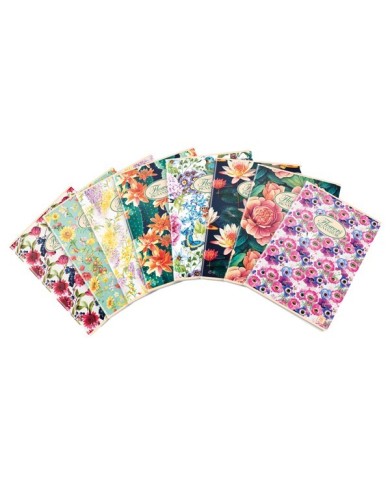 Quaderno Nature Flowers - A5 - 1 rigo - 42 fogli - 80 gr - Pigna (Min.Mul./10)