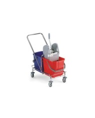 Roll doppio 30L Carrello cromato con strizzatore e 2 secchi (15+15lt)