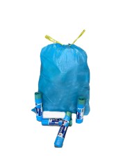 Sacchetti cestino immondizia azzurro 50x60cm 15pz con laccio (Min-Mul 50cf)
