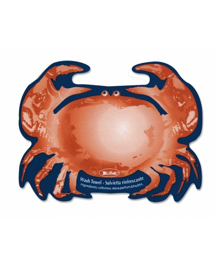 Salvietta rinfrescante in TNT sagomata granchio al limone 11x7cm 500pz