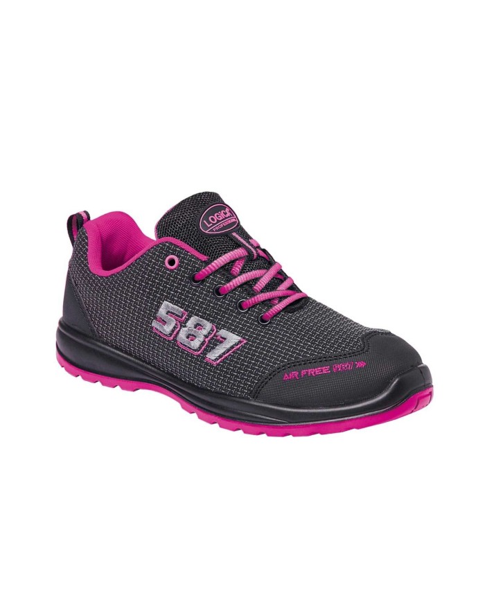Scarpa MarinaBay bassa tessuto nero/rosa S1P Taglie: 36-40