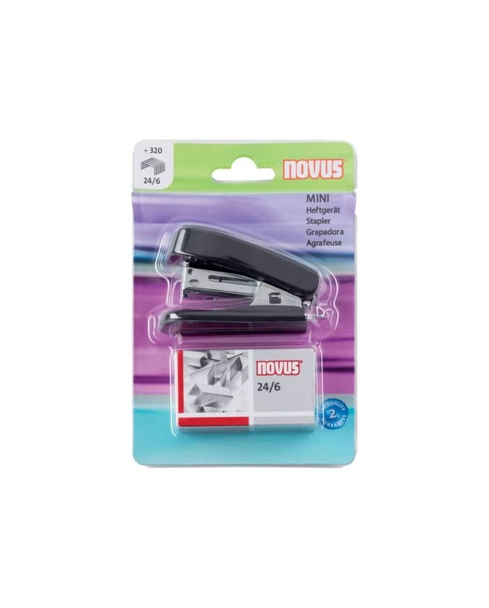 Set cucitrice Novus Mini + 320 punti 24/6 - max 12 fogli nero