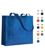 Shopper con soffietto in TNT 80 g/m2 termosaldato, manici lunghi 38x34x10cm