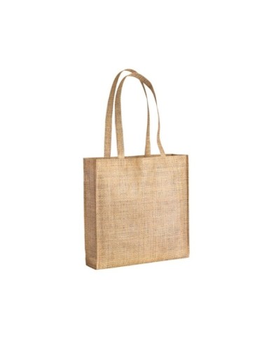Shopper con soffietto in TNT stampato con effetto juta 38x39,5x10cm