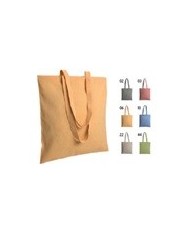 Shopper in cotone riciclato 150 g/m2 effetto melange, manici lunghi