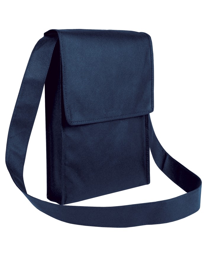 Shopper tascapane con soffietto in tnt 80 g/m2 cucito con tracolla