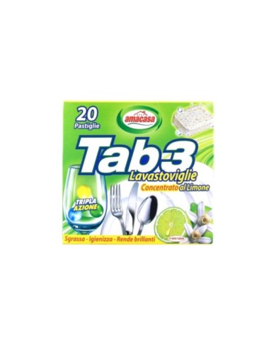 TAB 3 Lavastoviglie Limone 20 Tabs 400gr