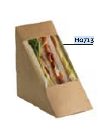 Take away in carta kraft + PE per tramezzino 12,3x7,2x12,3cm 100pz