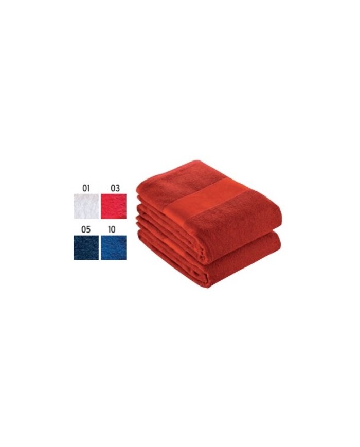 Telo in spugna di cotone 100 % ( 350 gr m2) con banda OPACA stampabile (40x60cm)