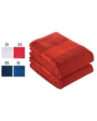 Telo in spugna di cotone 100 % ( 350 gr m2) con banda OPACA stampabile (40x60cm)