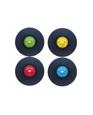 Tovagliette rotonde a forma di disco in vinile, colori assortiti Ø38 cmgiallo/rosso/verde/blu 4pz