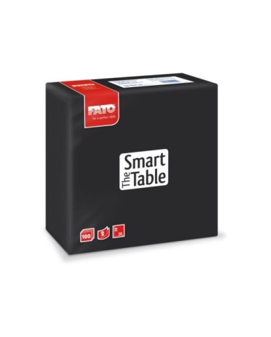Tovagliolo 38x38 Smart Nero 2V 100pzx18