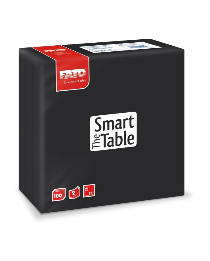 Tovagliolo 38x38 Smart Nero 2V 100pzx18