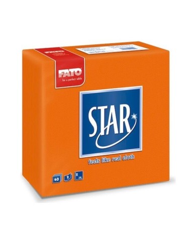 Tovagliolo 38X38 Star microcollato arancio 2V 40pzx30